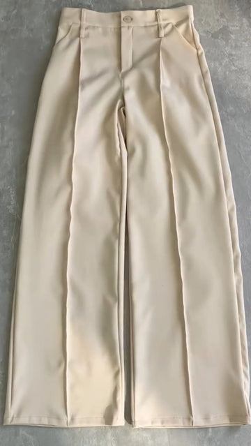 CREAM CREASE PANTS