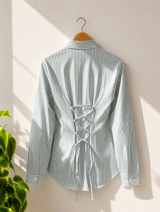 GREEN STRIPED SHIRT