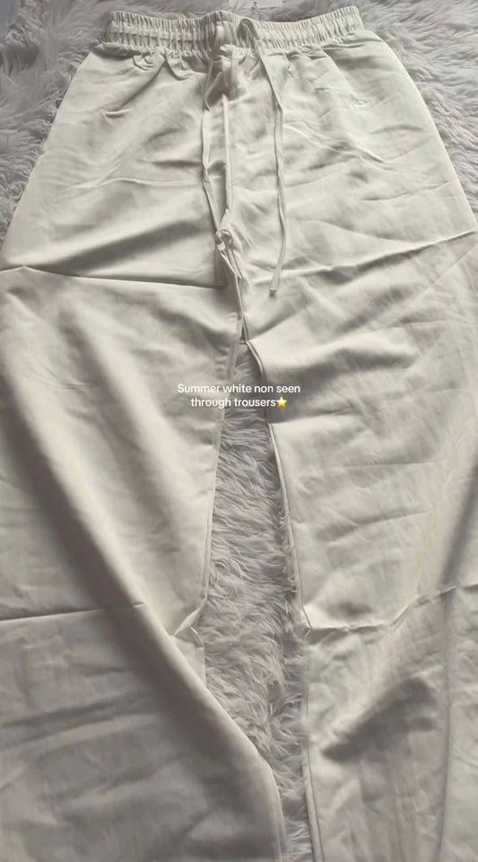 WHITE TAILORED TROUSER